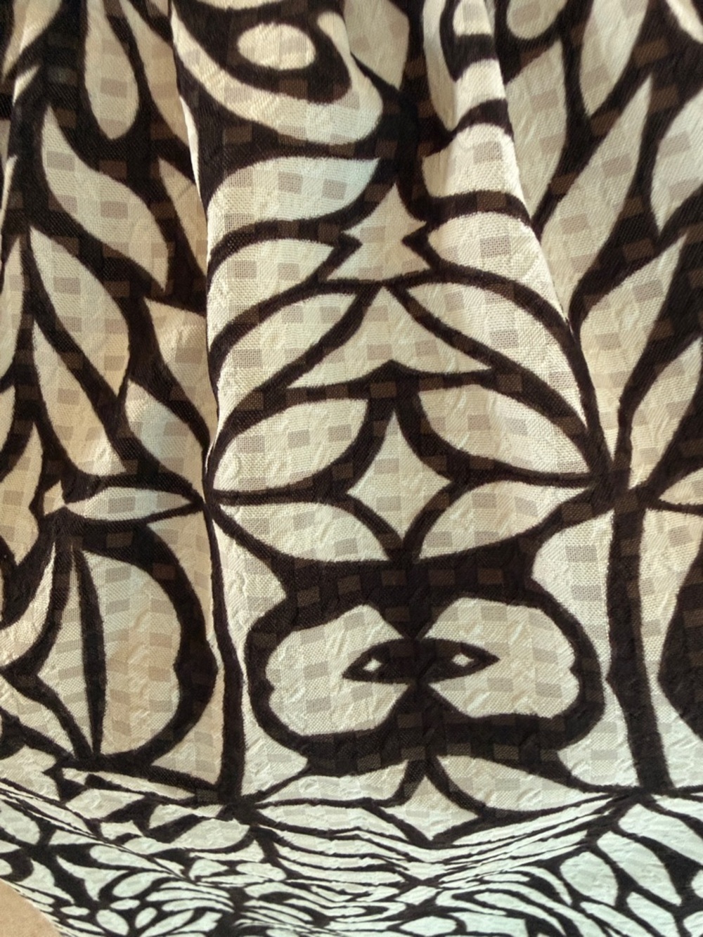 Avenue chocolate and cream Patterned Cold-Shoulder Blouse - Picture 4 of 7